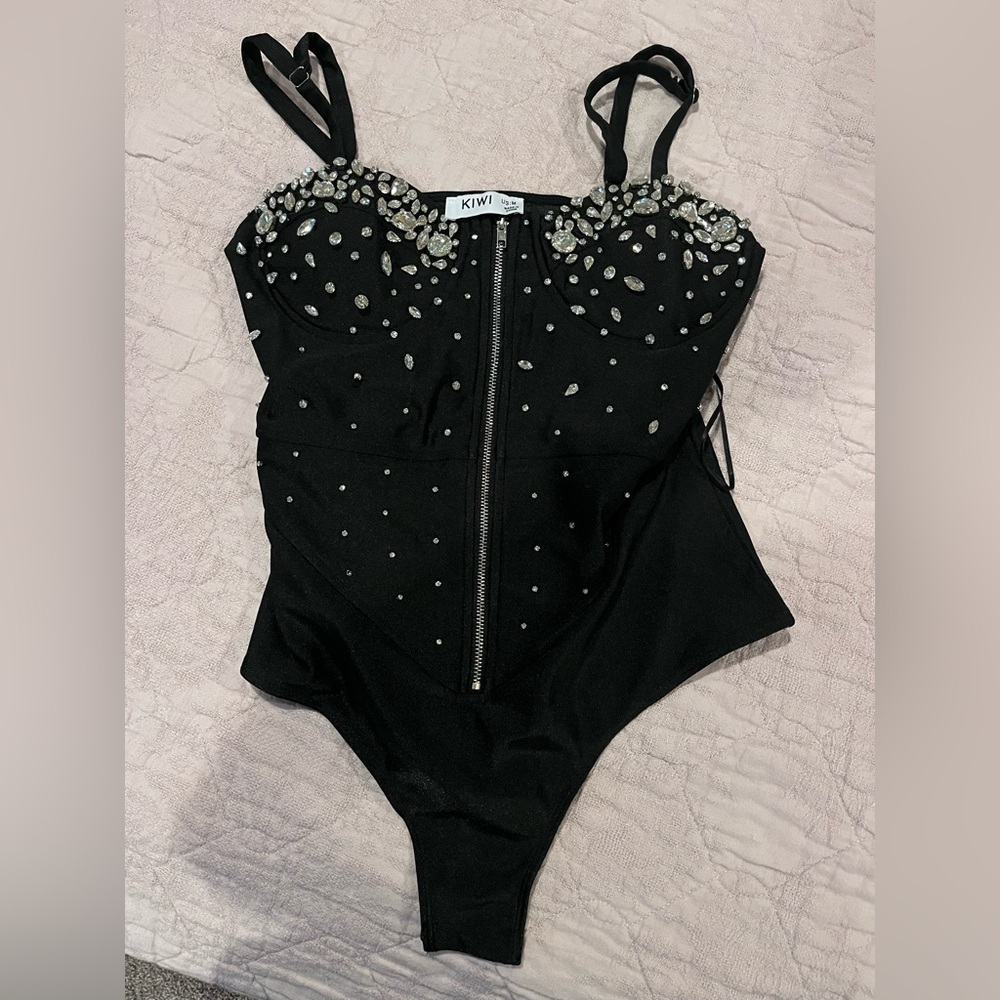 Rhinestone Embellished Bodysuit